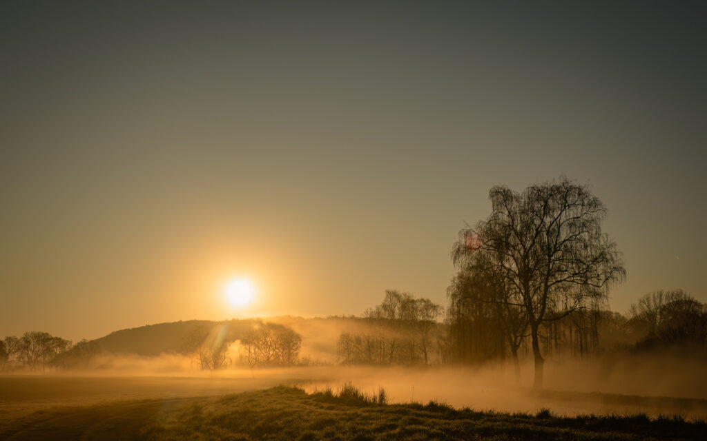 Einmal Nebelsuppe im Sonnenaufgang